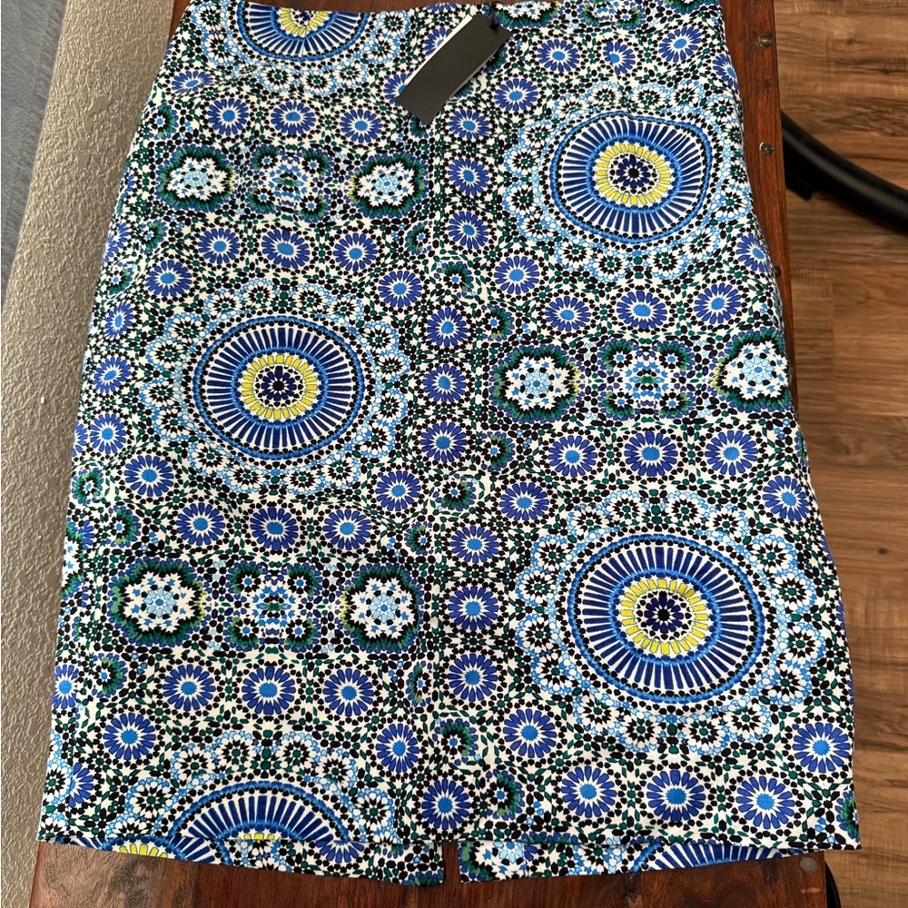 Banana Republic Blue and Green A-Line Skirt